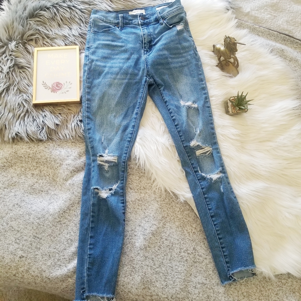 PACSUN High Rise Ankle Jegging Distressed
